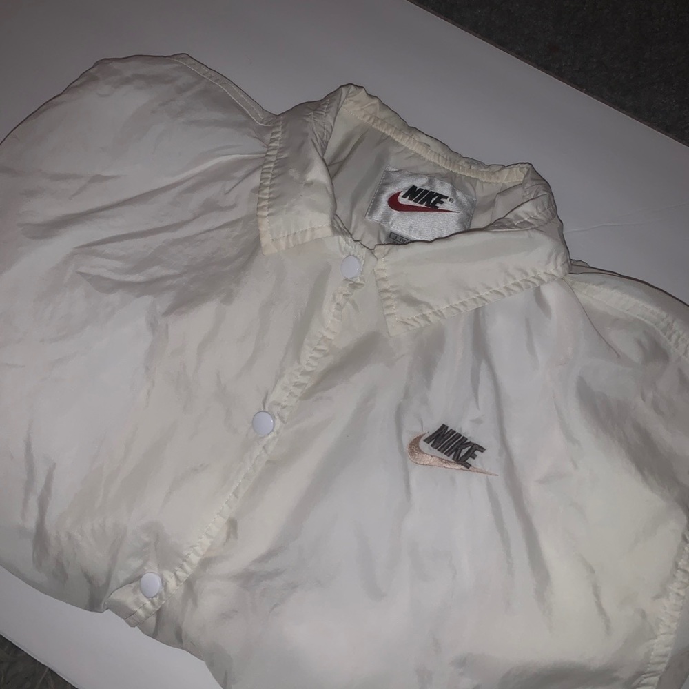 Vintage white nike button down windbreaker